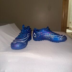 Kids Blue Indoor Soccer Turf Shoes